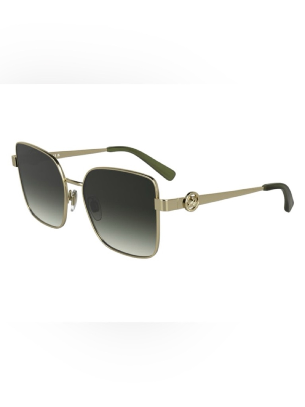 Longchamp Gold and Green Sunglasses
